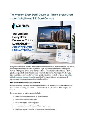 The Website Every Delhi Developer Thinks Looks Good — And Why Buyers Still Don't Convert