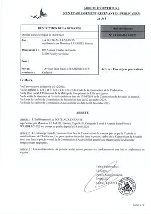 Arrêté 26 344 1 Avenue Saint Pierre