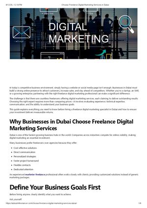 Choose Freelance Digital Marketing Services In Dubai
