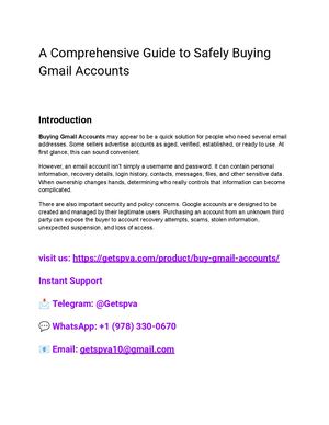 A Comprehensive Guide To Safely Buying Gmail Accounts