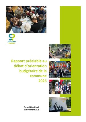Rapport préalable au débat d’orientations budgétaires 2026