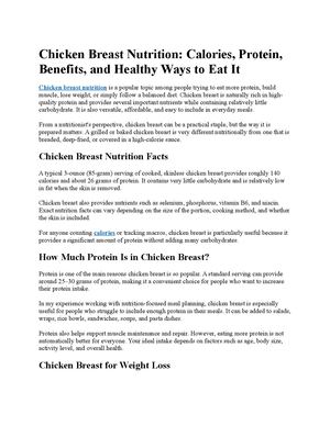 Chicken Breast Nutrition