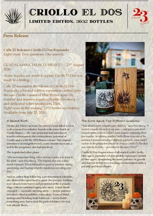 Criollo El Dos Press Release