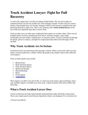 Truck Accident Lawyer, Fight For Full Recovery