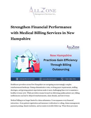 Strengthen Financial Performance with Medical Billing Services in New Hampshire