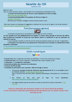 Gazette Numérique du Cdi 2026docx