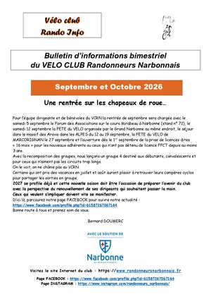 Rando Info Septembre Octobre 2026