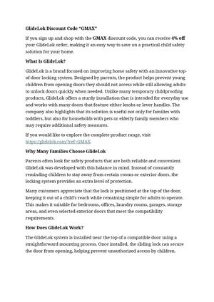 GlideLok Discount Code “GMAX”