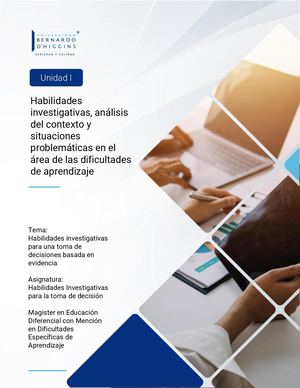 Unidad 1 S2: Habilidades investigativas para una toma de decisiones basada en evidencia