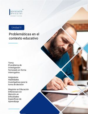 Unidad 2 S6: El problema de investigación formulado en forma interrogativa