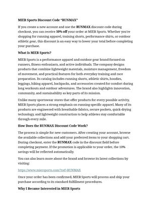 MIER Sports Discount Code “RUNMAX”
