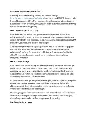 Born Pretty Discount Code “BPMAX”