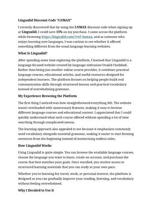 Lingualid Discount Code “LNMAX”