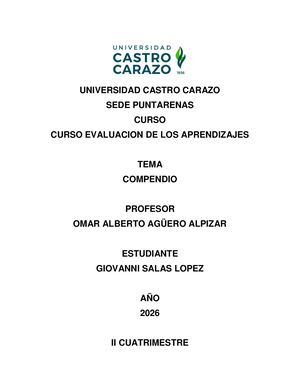 Compendio Evaluacion De Los Apredizajes
