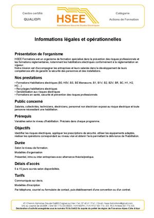 Informations Légales Et Opérationnelles 2026