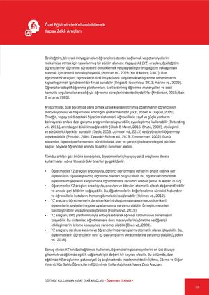 ÖZel Eğitimde Kullanılacak Yapay Zeka Araçları