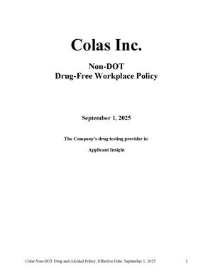 Non-DOT Drug & Alcohol Policy