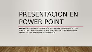 Presentacion En Power Point