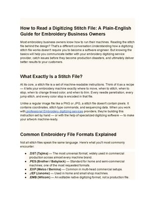 How To Read A Digitizing Stitch File