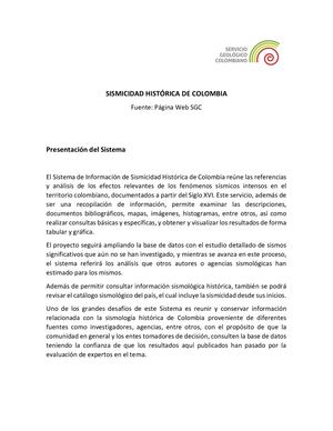 Sismicidad Historicade Colombia