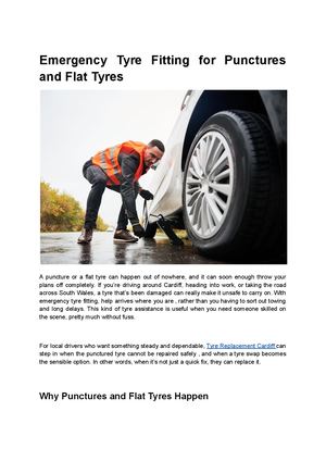 Emergency Tyre Fitting For Punctures And Flat Tyres