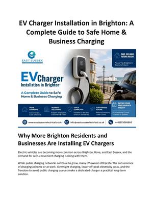 Comprehensive Guide to EV Charger Installation in Brighton for Homes and Businesses