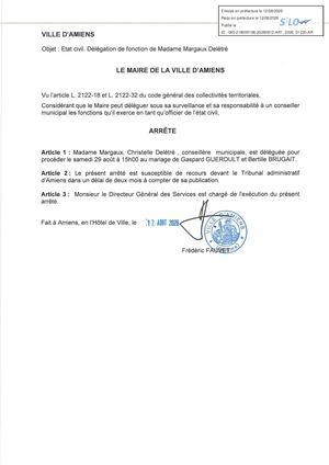 AR1 2026 01230 - ARR DELEGATION FONCTION VIA AR1 2026 01230 20260812 Publiée Le 13 08 2026