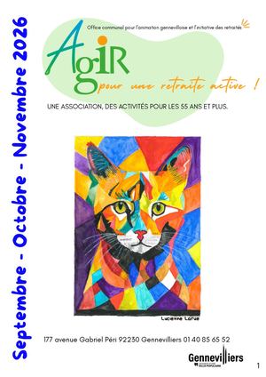 Programme des activités d'AGIR : septembre, octobre et novembre 2026