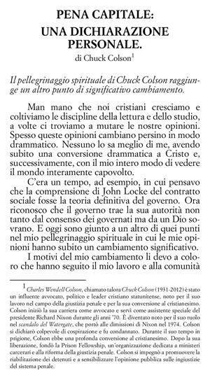 Colson sulla Pena Di Morte