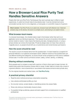 Rice Purity Privacy Guide