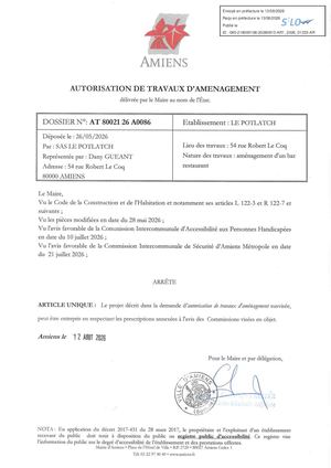 AR1 2026 01233 ARR Autorisation De Trav VIA AR1 2026 01233 202600812 Publiée Le 13 08 2026