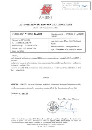 AR1 2026 01235 ARR Autorisation De Trav VIA AR1 2026 01235 202600812Publiée Le 13 08 2026