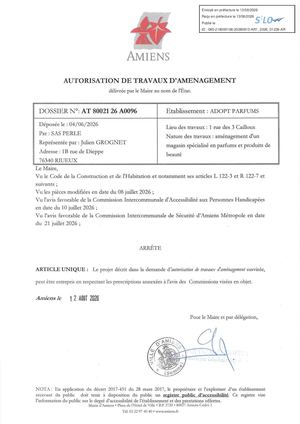 AR1 2026 01236 ARR Autorisation De Trav VIA AR1 2026 01236 202600812 Publiée Le 13 08 2026