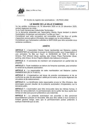 AR1 2026 01238 L'association Marais Haute - Fete Sur L'eau -Publiée Le 13 08 2026