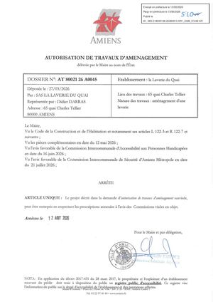 AR1 2026 01242 - ARR Autorisation De Trav VIA AR1 2026 01242 202600812 Publiée Le 13 08 2026