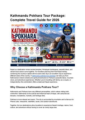 Kathmandu Pokhara Tour Package Complete Travel Guide For 2026