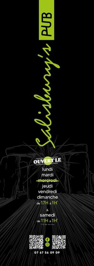 Carte Salisbury PUB - Agence Com Together