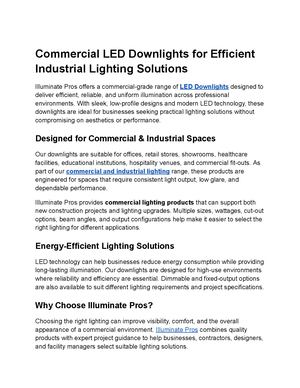 Commercial Led Downlights For Efficient Industrial Lighting Solutions