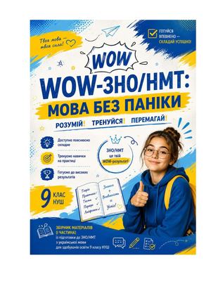 МО ПОСІБНИК 9 клас "WOW-ЗНО/НМТ: МОВА БЕЗ ПАНІКИ Розумій! Тренуйся! Перемагай!"