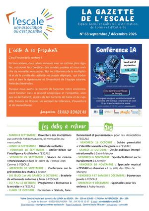 La Gazette n°63 du Centre Social l'ESCALE