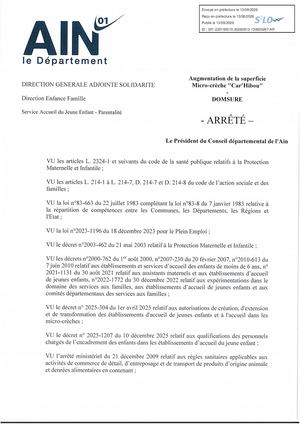 Augmentation De La Superficie Micro Crèche Car'Hibou DOMSURE