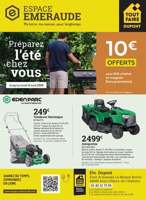 Flyer Espace Emeraude Saint Hilaire Du Chaleons Ete 2026