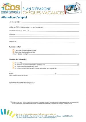 Attestation Employeur
