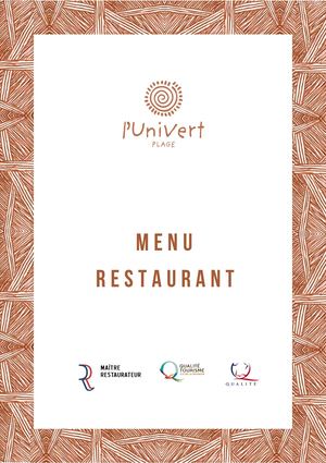 Lunivert Plage Menu En Pptx