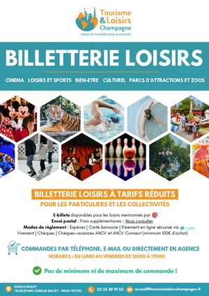 Billetterie Loisirs 2026 Particuliers