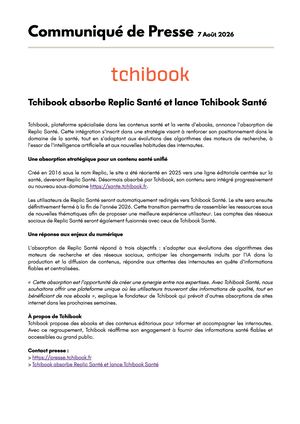 Mise en ligne du site Tchibook Santé