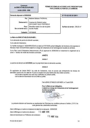 Pd 26 Q 0011 Arrêté