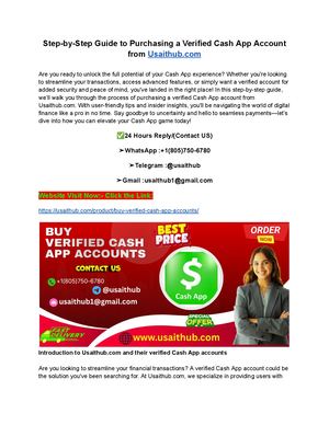 Step By Step Guide To Purchasing A Verified Cash App Account From Usaithub