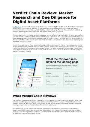 Verdict Chain Review: Market Research and Due Diligence for Digital Asset Platforms