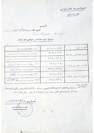 جدول حراسة إمتحان الباكالوريا وهران الأستاذ رمضاني مراد
